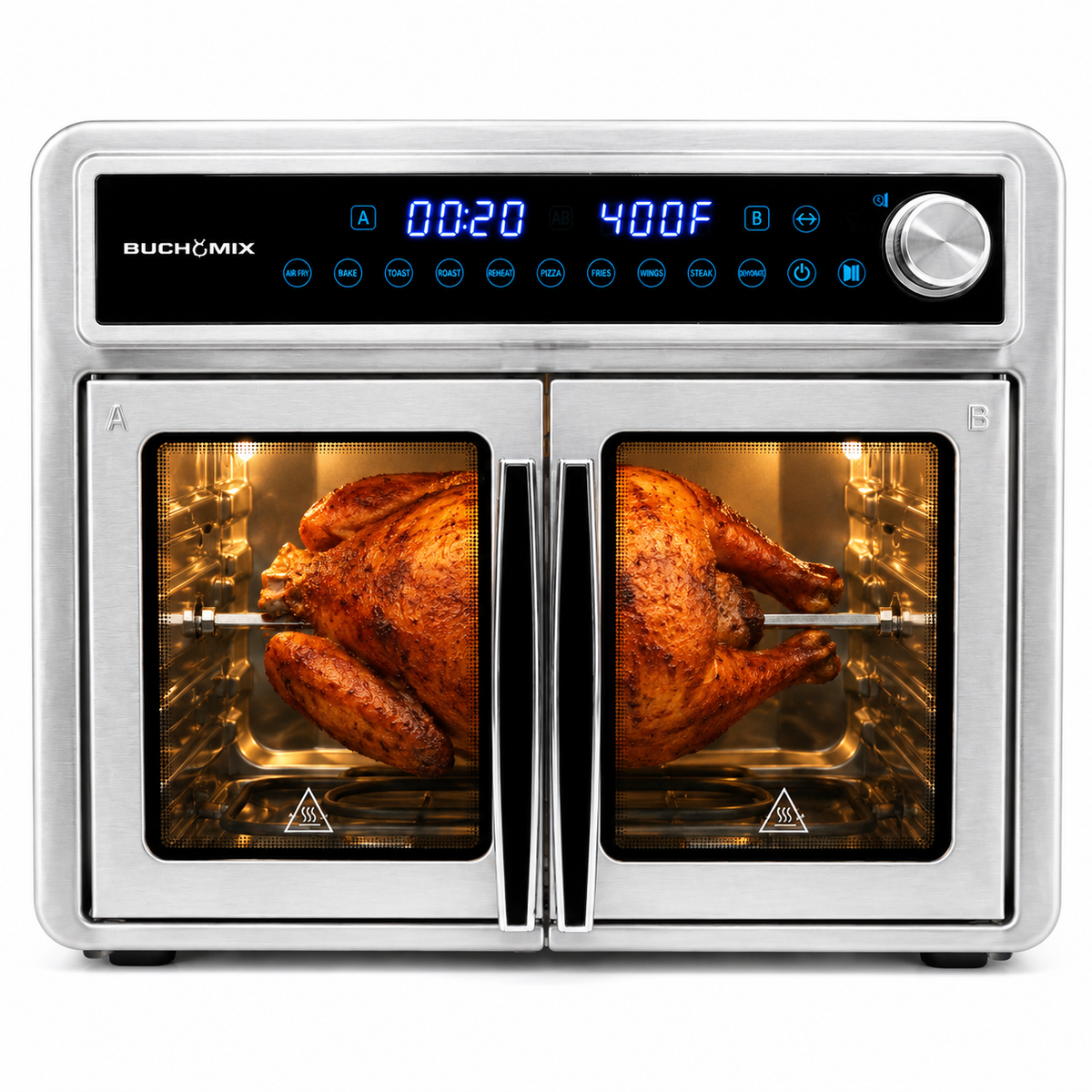 All Round Stainless Steel Dual Compartment XL French Door Air Fryer Oven Toaster 30quarts
