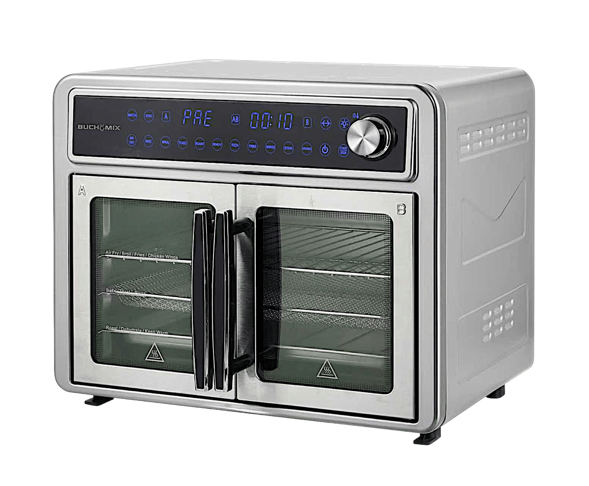 All Round Stainless Steel Dual Compartment XL French Door Air Fryer Oven Toaster 30quarts