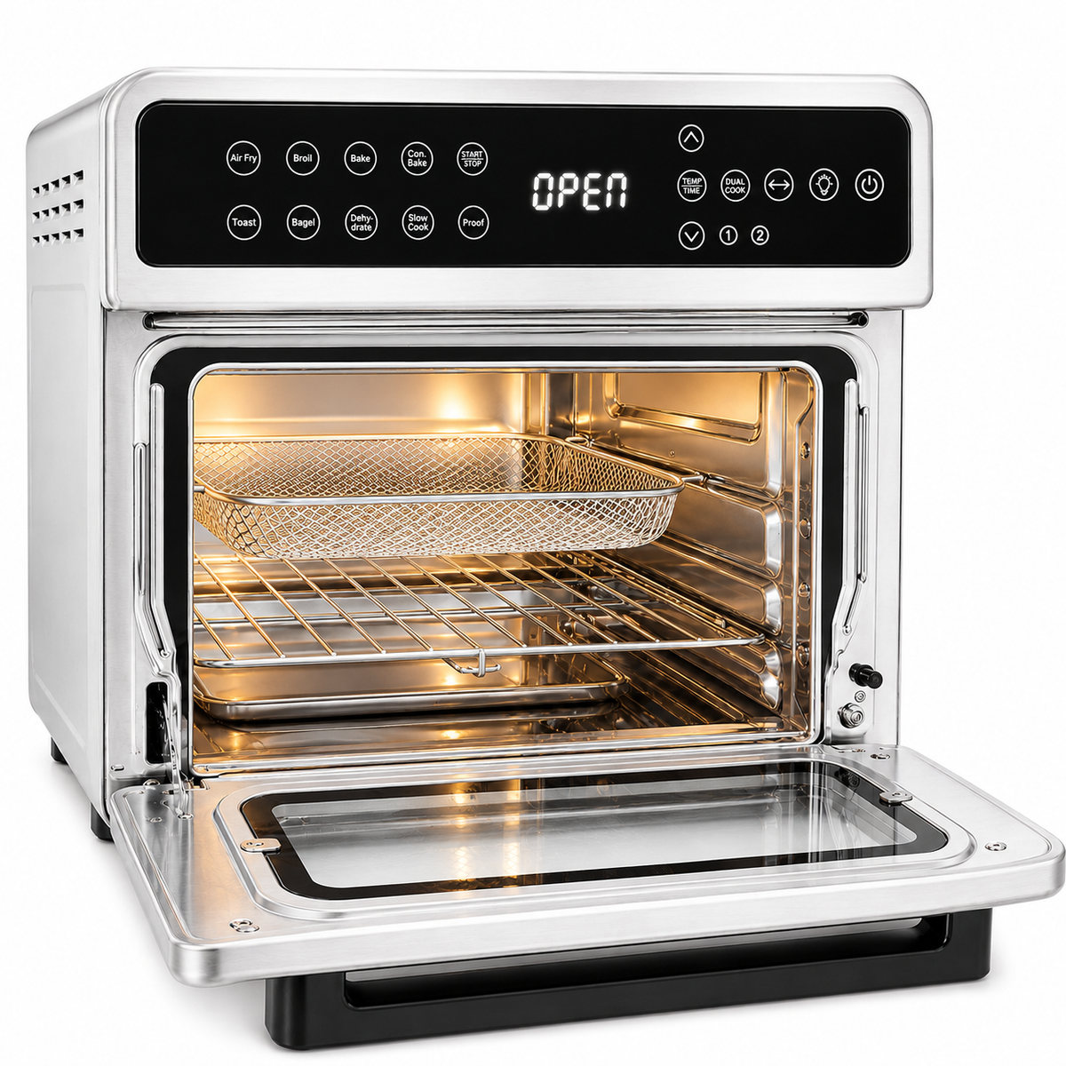 All in One Air fryer Oven with  Stainless Steel Interior & Accessories