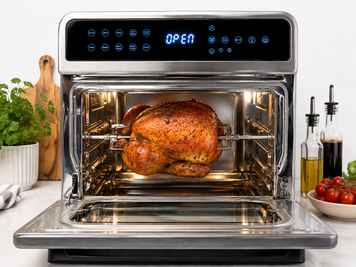 All in One Air fryer Oven with  Stainless Steel Interior & Accessories