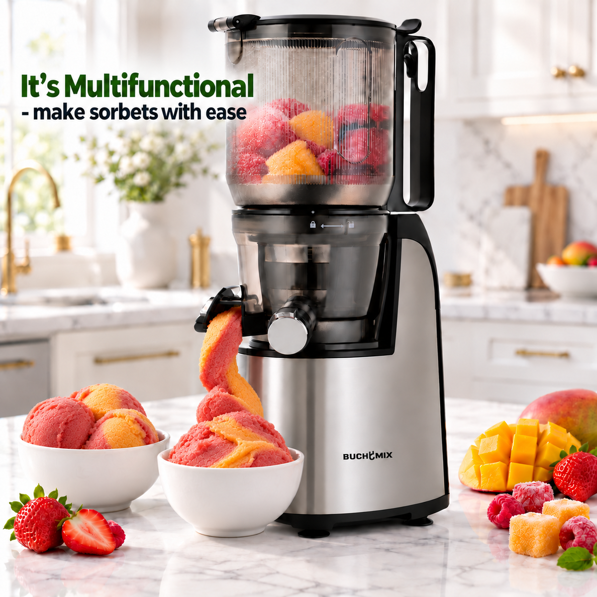 Hands-Free Cold Pressed Slow Juicer with large Loading Bowl- BJ30