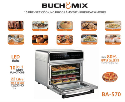 All in One Air fryer Oven with  Stainless Steel Interior & Accessories