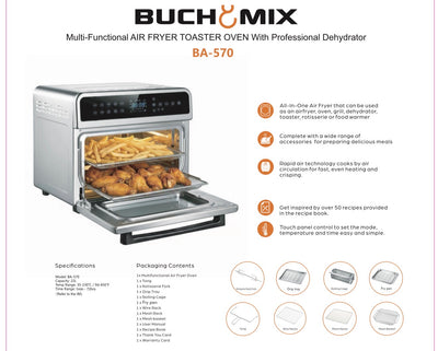 All in One Air fryer Oven with  Stainless Steel Interior & Accessories