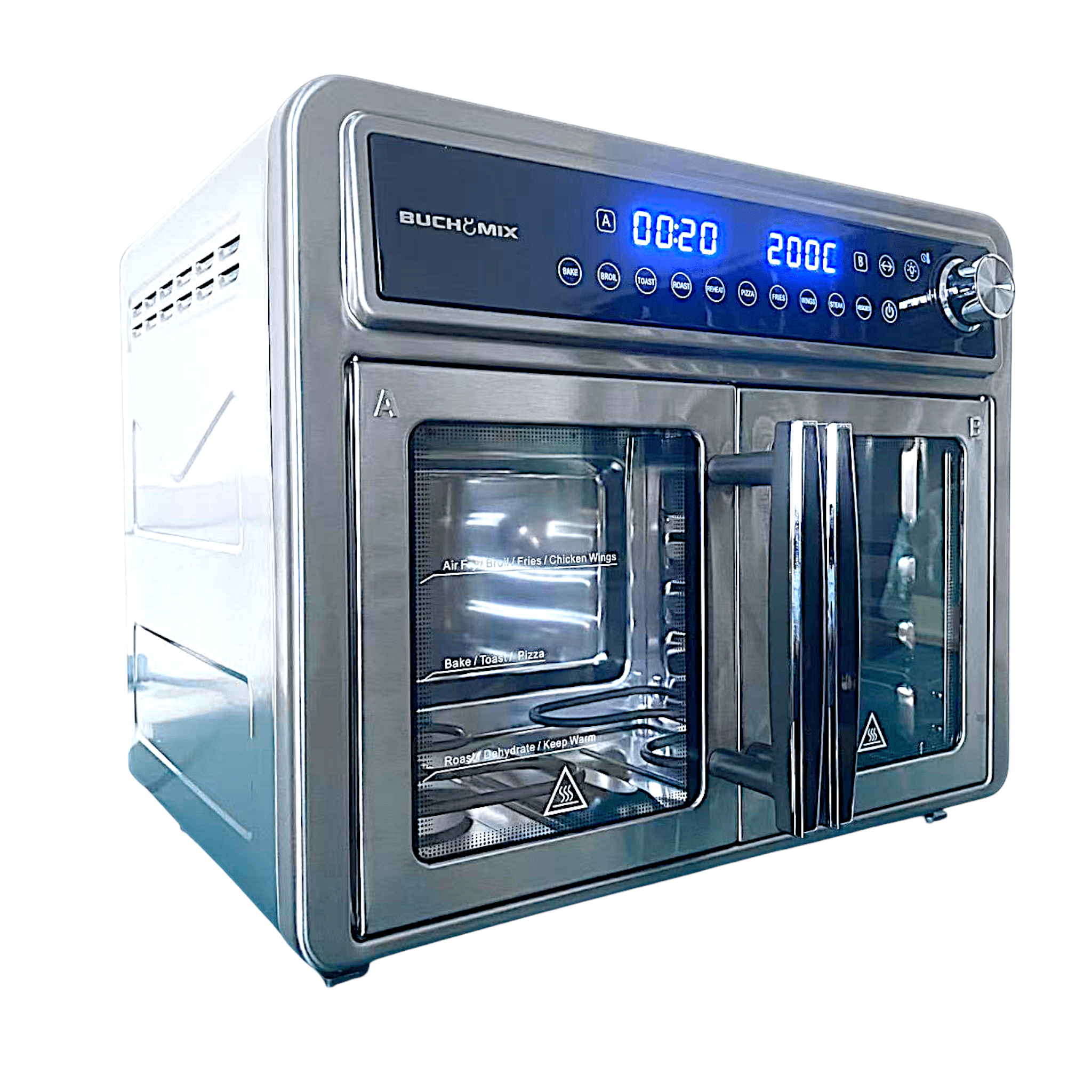 All Round Stainless Steel Dual Compartment XL French Door Air Fryer Oven Toaster 30quarts