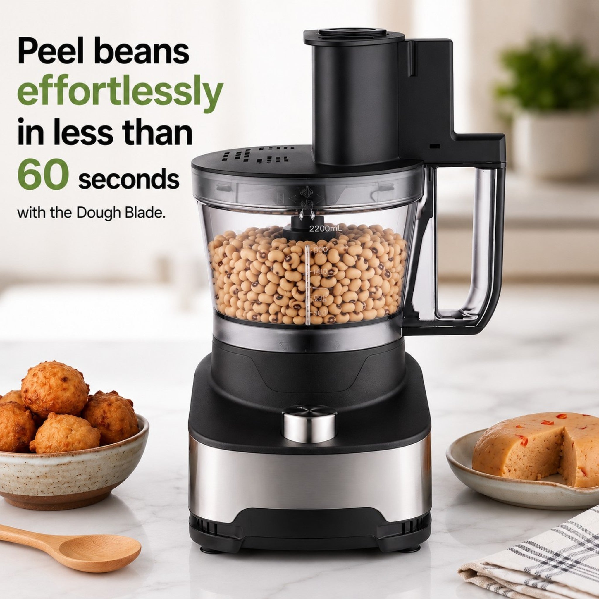 Large Capacity Multifunction Pro Food Processor With Unbreakable Bowl