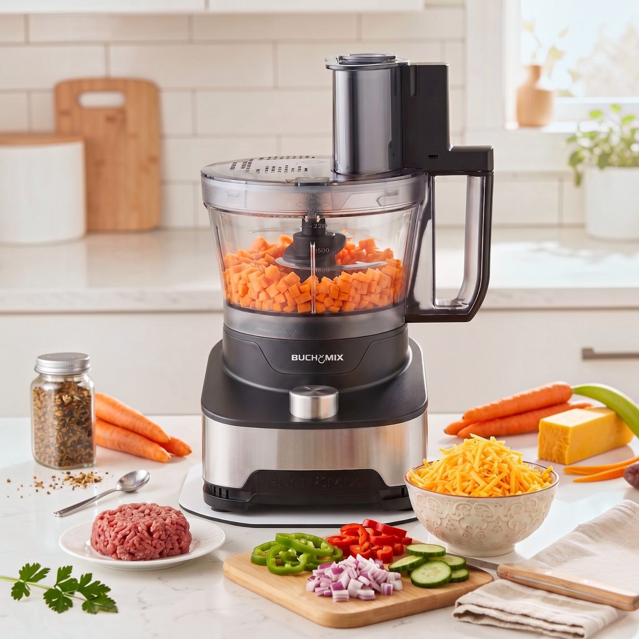 Large Capacity Multifunction Pro Food Processor With Unbreakable Bowl